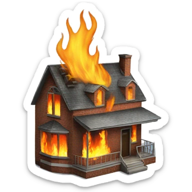 House that had caught on fire sticker