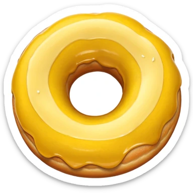 a banana and a donut combined into one, emoji style sticker