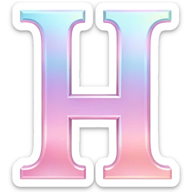 Iridescent pastel pink formal Font setting icon with letter H sticker