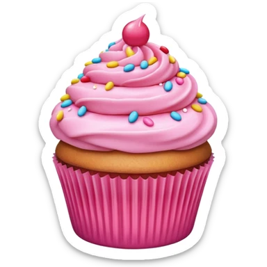 cupcake with pink icing and sprinkles sticker