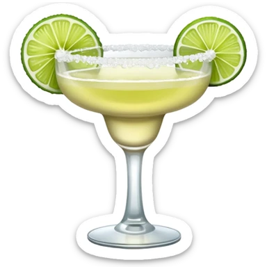 Margarita – glass with salted rim, lime wedge sticker
