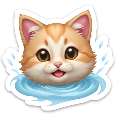 A kitten feeling a whirlpool of happiness. Blushing and feeling in love, grinning and smiling and making a kissy face. Something sweet and perfect to send to someone you love, not a familiar love something more deep and profound. Something unique.  sticker