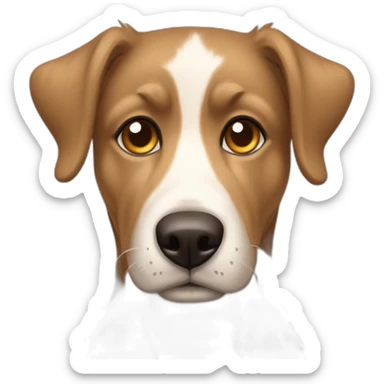 messy fur mixed breed all beige brown eyes dog sticker