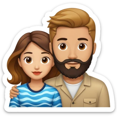 Guy with waves and a beard and his Asian girlfriend  sticker