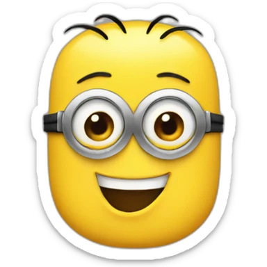 A winking emoji minion head sticker