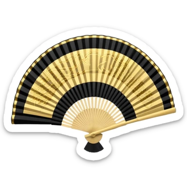 japanese hand fan glossy circuit sticker