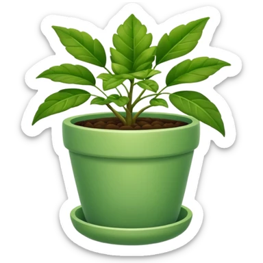 plant in pot sticker