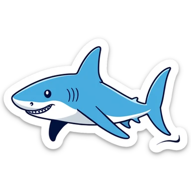 A blue shark with three legs and blue Nike shoes. sticker