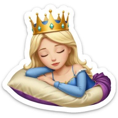 sleeping beauty blonde mexican girl with a silk pillow sticker
