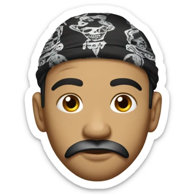 Mexican gangster cholo with bandana and tear drop tattoo sticker