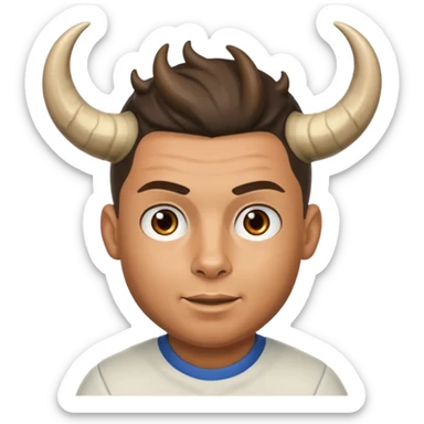 ronaldo whit the goat hornes emojie sticker