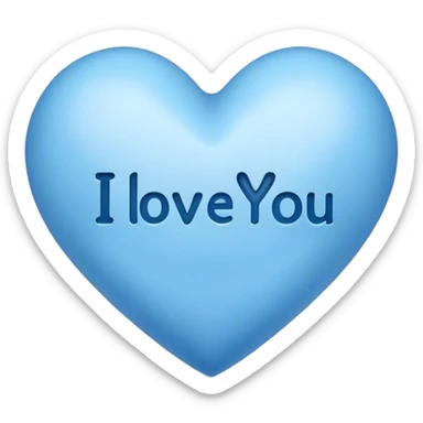 Blue heart either the words I Love You Ry sticker