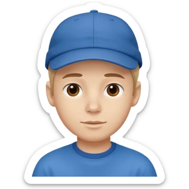 handsome boy with cap only neck  sticker