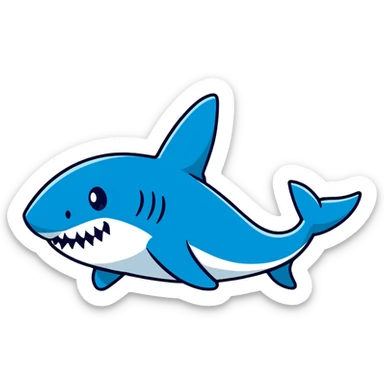 Shark wearing blue Nike shoes sticker