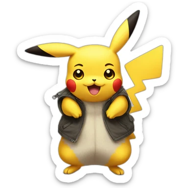 Pikachu but hes smells very bad sticker