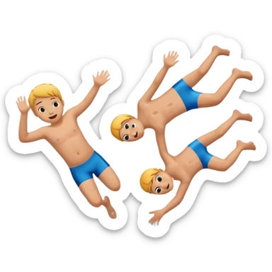 Kids doing a belly flop in to a pool full of water sticker