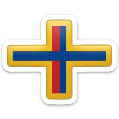 flag of Ingermanland yellow background with Scandinavian cross blue with red outline sticker