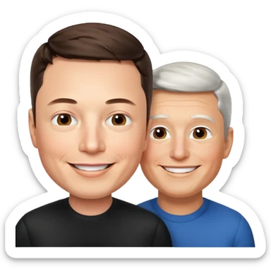Elon musk and tim cook  sticker