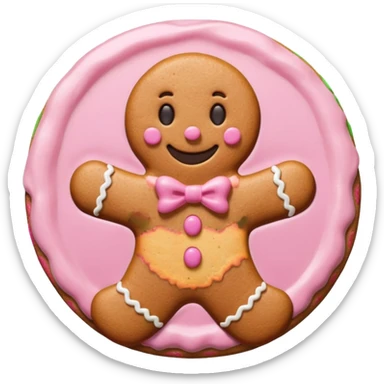 Gingerbread man pink sticker