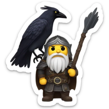 Norse odin with raven sticker