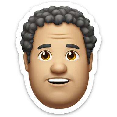 fat man with curly hair and receding hairline sticker