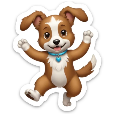 dancing dog or puppy sticker