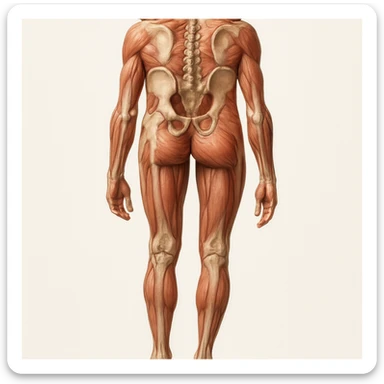 Edit the image to depict an inhibited leg (shorter than the other), in a medical anatomical style, posterior view, hyperrealism, with no background. Variation 3. sticker