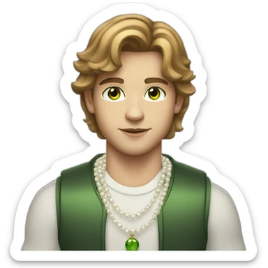 Posh-gym-boy-with-pearl-necklace-and-green-eyes-and-brown-hair sticker