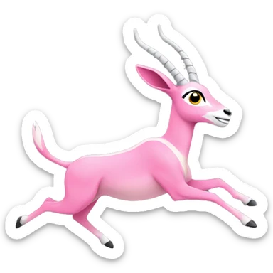 Pink gazelle running sticker