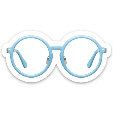 stylish round pastel blue eyeglasses sticker