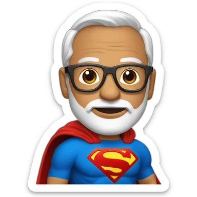 Modi with superman dress & gogle sticker