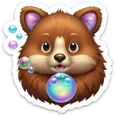 animale blowing bubbles sticker
