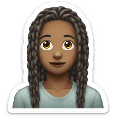 young black teen with freeform locs and a light mustache and small chin hairs sticker
