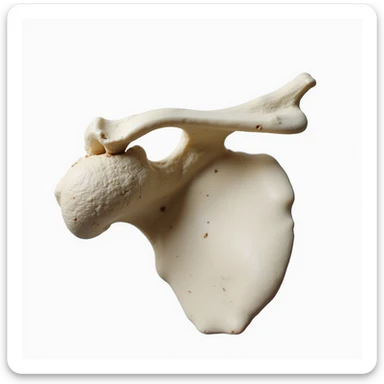 detailed left anatomical scapula, isolated on white background, realistic style, posterior view sticker