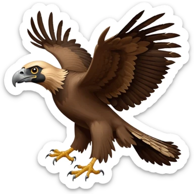 vulture fighting a hawk but cartoonsiha and the vulture and hawk should look distinct from one another sticker