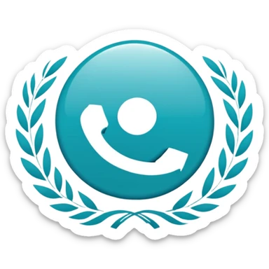 Un logo animado de un círculo color Turquesa y letras blancas con las siglas NHD sticker