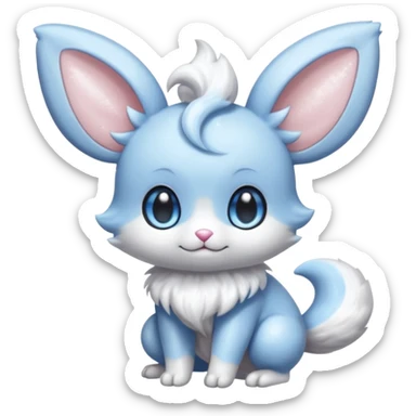 Shiny Glittery Soft Glossy Minky Minccino-Espurr-Cinccino-creature-hybrid sticker
