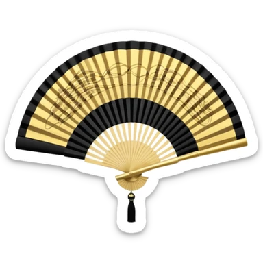 japanese hand fan glossy circuit sticker