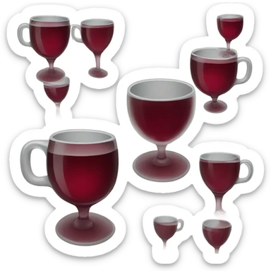 Two cups of burgundy wine sticker
