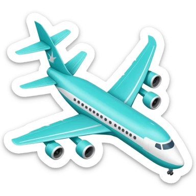 Minimalist outline airplane with elegant wings, monoline icon, thin contour lines, no fill, transparent background, vector style, premium travel emoji, aqua teal #40B2D6 outline, 512x512 sticker