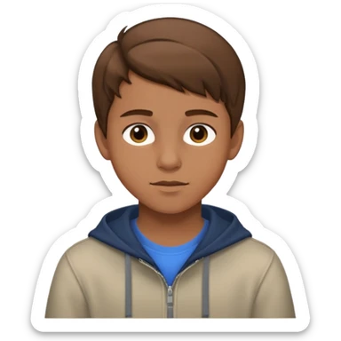 Niño de 13 años con el pelo marrón y piel cafe claro sticker