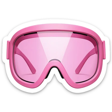 extremely thick pink shield visor glasses, super chunky Y2K style, massive one-piece lens, bold design sticker