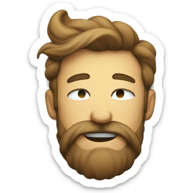 A bearded smile with drool while sleeping sticker