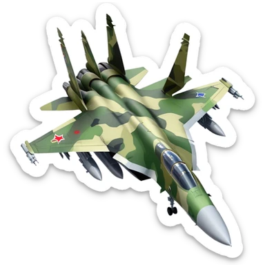 SU-35 Jet - Sukhoi (Model Year: 2020) (Iconic colour: Camouflage green) sticker