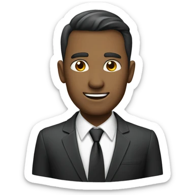 a business man facing side wearing a suit talking sticker