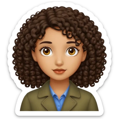 GIRL WITH CURLY DARK BROWN HAIR AND OLIVE SKIN sticker