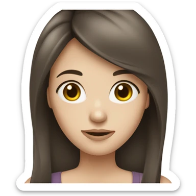 brunette girl with pale skin  sticker