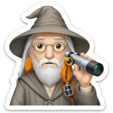 gandalf wizard watching in the binocular sticker