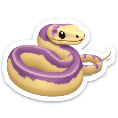 Pastel yellow and pastel purple ball python snake emoji sticker