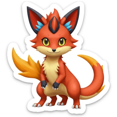Torracat-Amaura-
Salandit-Fennekin-Fakémon-Digimon-fusion (full body) sticker